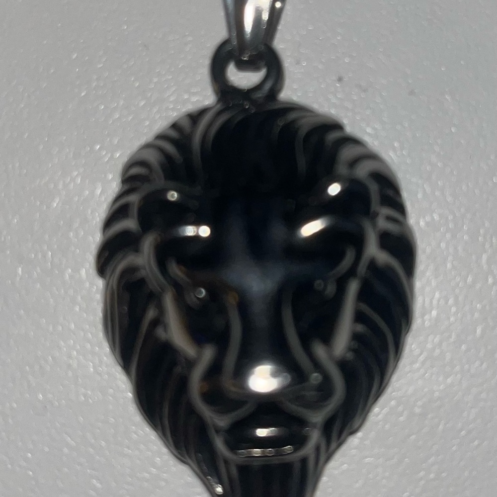 Black and Silver Lion Pendant